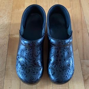 Dansko Black Embossed Clogs